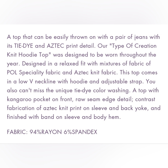 POL hand dip tie dye hoodie - Picture 3 of 5